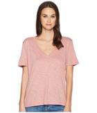 Splendid Slub V-neck Tee (rose Dust) Women's T Shirt