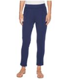 Mod-o-doc Soft As Cashmere Cotton Interlock Raw Edge Seamed Ankle Length Pants (new Navy) Women's Casual Pants