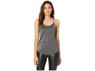 Angie Sheer Sparkle Knit Cami (black/silver) Women's Clothing