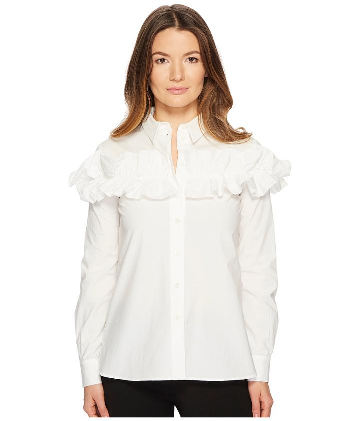 Boutique Moschino Ruffle Blouse (white) Women's Blouse