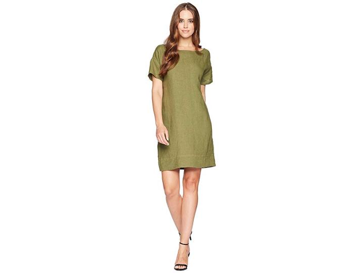 Three Dots Woven Linen Cross-back Shift Dress (meadow) Women's Dress