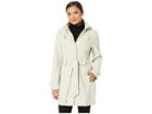 Via Spiga Stand Collar Belted Fleece Lined Raincoat (stone) Women's Coat
