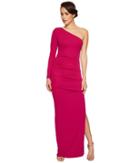 Nicole Miller One Shoulder Gown (pink Berry) Women's Dress
