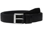John Varvatos Star U.s.a. Laser Cut Textured Belt With Roller Buckle (black) Men's Belts