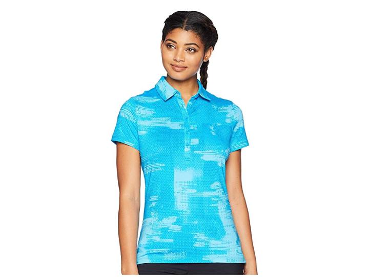 Under Armour Golf Zinger Novelty Polo (capri/halogen Blue/capri) Women's Short Sleeve Pullover