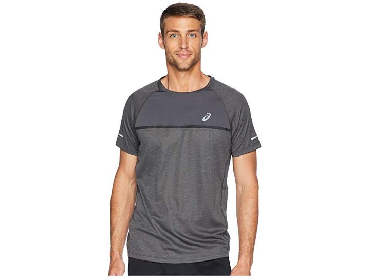 Asics Short Sleeve Top (dark Grey) Men's Short Sleeve Pullover