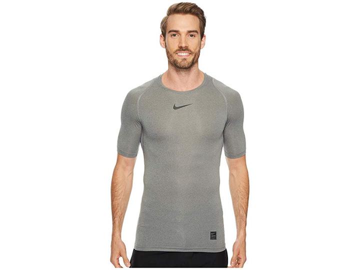 Nike Pro Compression Short Sleeve Training Top (carbon Heather/black/black) Men's Short Sleeve Pullover