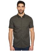 John Varvatos Star U.s.a. Short Sleeve Shirt W/ Cuff W443t4b (black) Men's Short Sleeve Knit