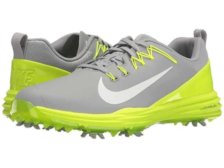Nike Golf Lunar Command 2 (wolf Grey/white/volt) Men's Golf Shoes