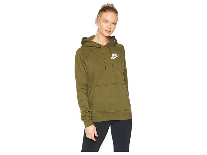 Nike Rally Hoodie (olive Canvas/heather/olive Canvas/white) Women's Sweatshirt