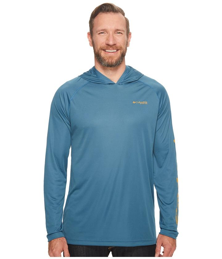 Columbia Big Tall Terminal Tackle Hoodie (blue Heron/dark Banana Logo) Men's Sweatshirt