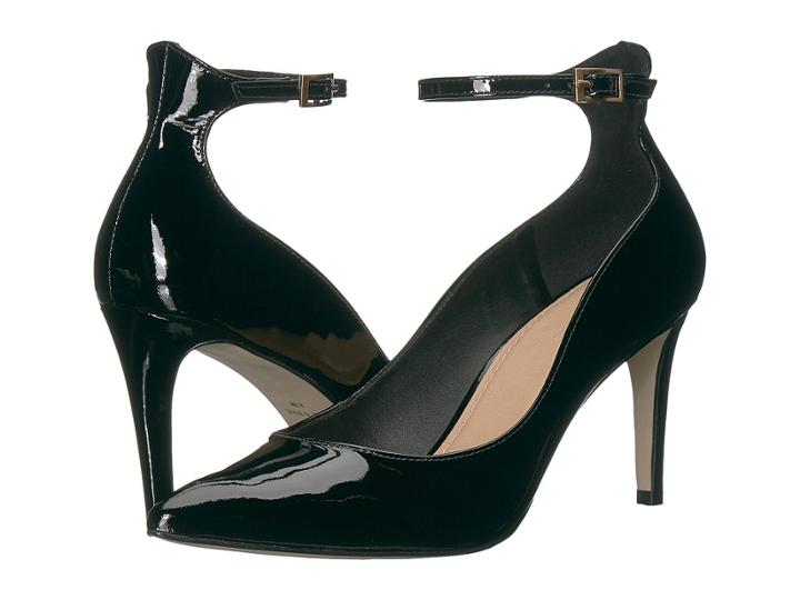 Massimo Matteo Ankle Strap Pump (black Patent) High Heels
