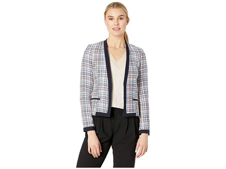 Tommy Hilfiger Novelty Tweed Open Jacket (bay Multi) Women's Jacket