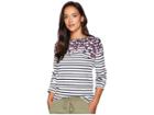 Joules Harbour Printed Jersey Top (acorn Border Stripe) Women's Clothing