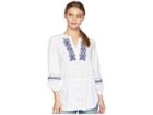 Lauren Ralph Lauren Petite Embroidered Cotton Top (soft White) Women's Clothing