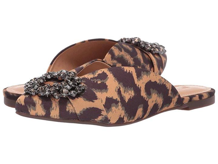 Schutz Sinara (leopard/caramel) Women's Flat Shoes
