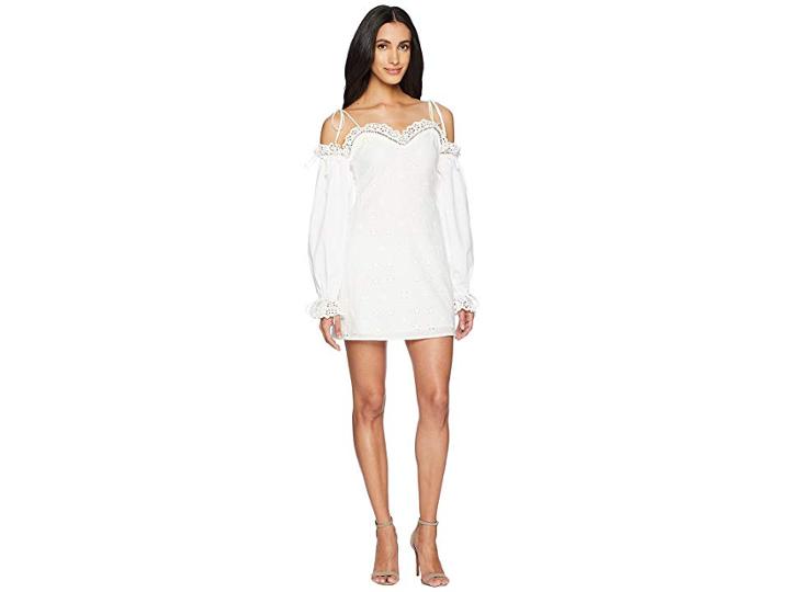 For Love And Lemons Vera Eyelet Mini Dress (white) Women's Dress