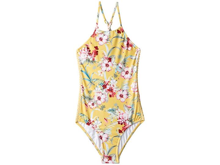 Seafolly Kids Island Hopper High Neck Tank (big Kids) (pineapple) Girl's Swimwear Sets