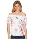 Joules Oona Jersey Bardot Top (cream Whitstable Floral) Women's Clothing