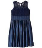 Ella Moss Girl Mariam Sleeveless Crochet Dress (big Kids) (dark Stone) Girl's Dress