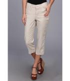 Nydj Tatum Crop Linen-blend (sand Dollar) Women's Casual Pants