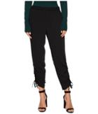 1.state Flat Front Side Rouched Pants (rich Black) Women's Casual Pants