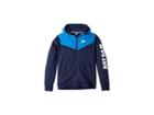 Nike Kids Nsw Just Do It Full Zip Hoodie (little Kids/big Kids) (obsidian/signal Blue/white) Boy's Sweatshirt