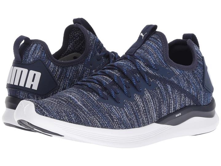 Puma Ignite Flash Evoknit (peacoat/turkish Sea/puma White) Men's Shoes