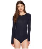 Hanro Soft Touch Long Sleeve Bodysuit (ocean) Women's Jumpsuit & Rompers One Piece