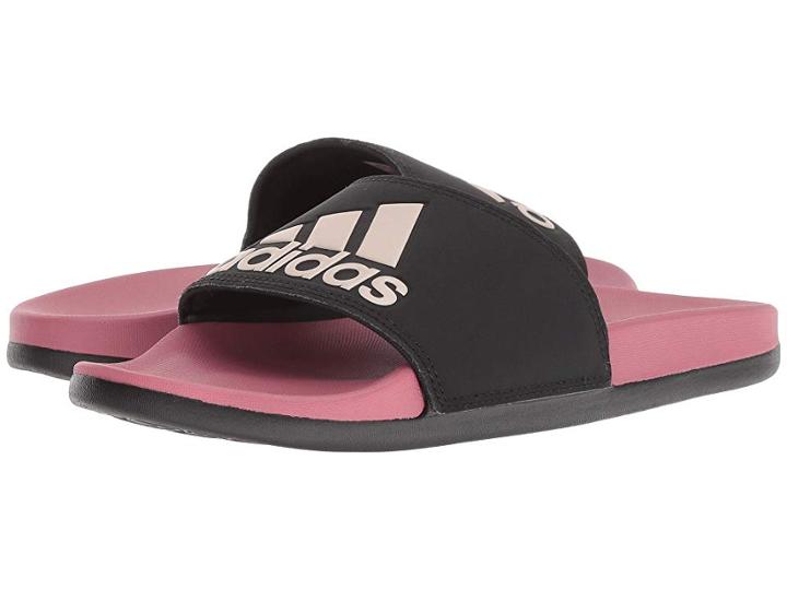 Adidas Adilette Comfort (black/vapor Grey Metallic/trace Maroon) Women's Shoes