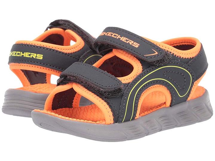 Skechers Kids C-flex Sandal River Rays (toddler) (charcoal/orange) Boys Shoes