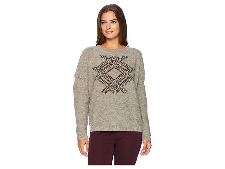 Pendleton Fringed Pullover Sweater (natural Taupe Multi) Women's Sweater