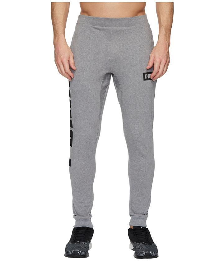 Puma Rebel French Terry Sweatpants (medium Gray Heather) Men's Casual Pants