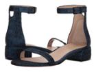 Stuart Weitzman 35lessnudist (navy Pleated Lurex) Women's Shoes