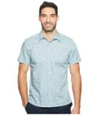Perry Ellis Short Sleeve Paisley Dot Shirt (bright Storm Blue) Men's Clothing