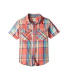 Lucky Brand Kids Short Sleeve Yarn-dye Plaid Shirt (little Kids/big Kids) (spiced Coral) Boy's T Shirt