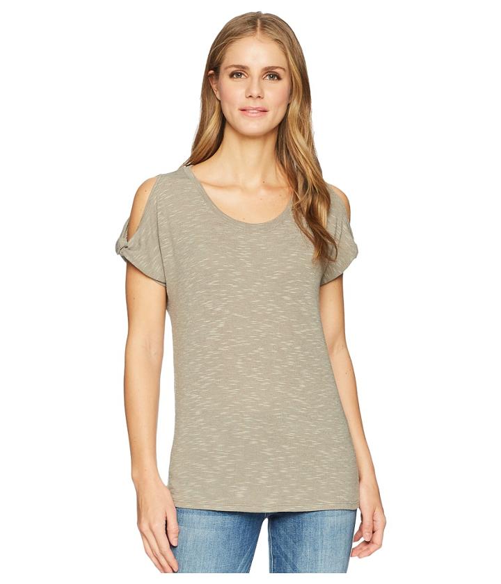 Tribal Slub Knit Twisted Cap Sleeve Top (fern) Women's T Shirt