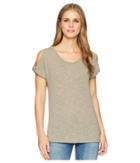 Tribal Slub Knit Twisted Cap Sleeve Top (fern) Women's T Shirt