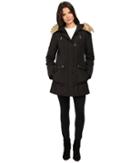 Jessica Simpson Snorkle Anorak W/ Faux Fur (black) Women's Coat