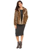 Via Spiga Faux Fur Jacket (leopard) Women's Coat