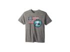 The Original Retro Brand Kids Woodstock Peace Flag Short Sleeve Tri-blend Tee (big Kids) (steraky Grey) Boy's T Shirt