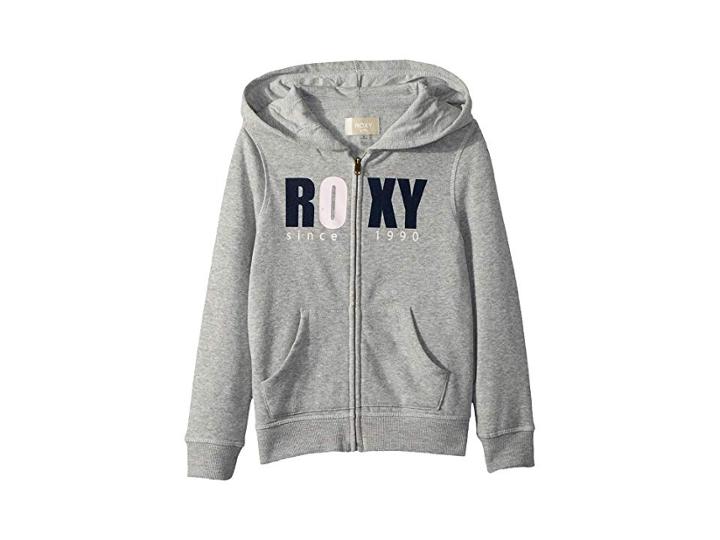 Roxy Kids Girl Plans Bold Distress Fleece (big Kids) (heritage Heather) Girl's Sweatshirt