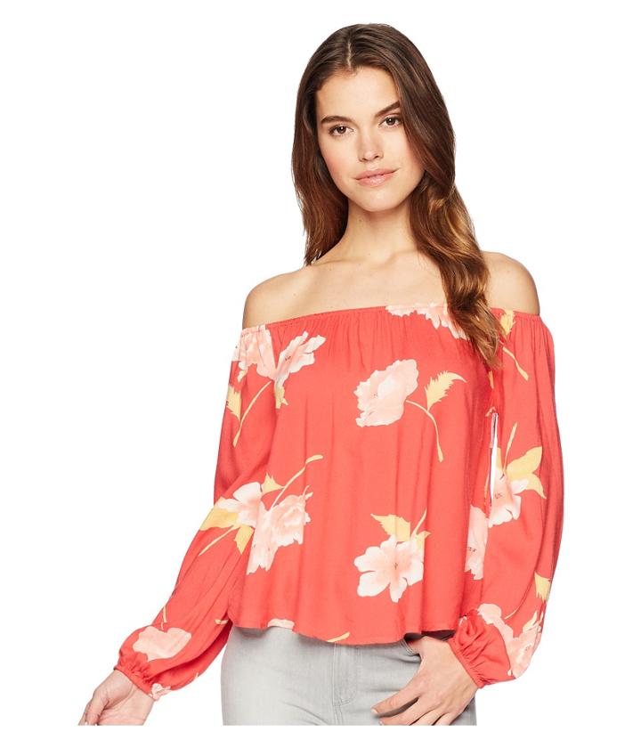 Billabong Mi Amore Woven Top (geranium) Women's Clothing