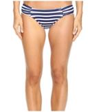 Tommy Bahama Breton Stripe Side-shirred Hipster Bikini Bottom (mare Navy/white) Women's Swimwear