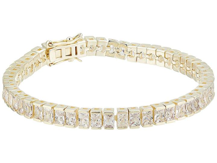Shashi Isabella Tennis Clasp (yellow Gold) Bracelet