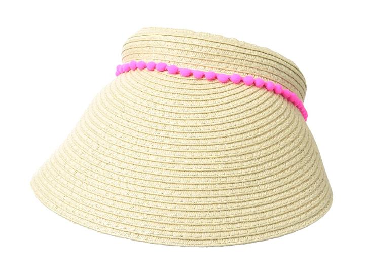 Collection Xiix Pom Trim Tennis Visor (natural) Casual Visor
