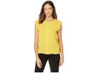 Tahari By Asl Cap Sleeve Pleat Front Blouse (sunflower) Women's Clothing