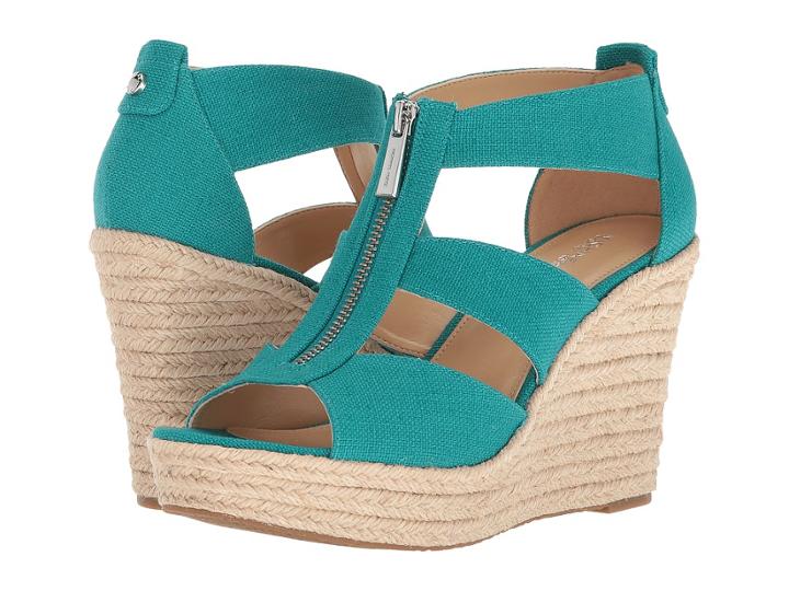 Michael Michael Kors Damita Wedge (tile Blue) Women's Wedge Shoes