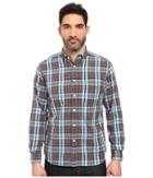 Vintage 1946 Oxford Washed Plaid Long Sleeve Woven Shirt (citadel Blue) Men's Long Sleeve Pullover