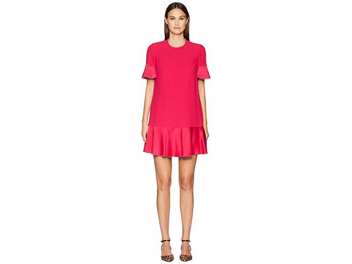 Red Valentino Crepe Envers Satin Dress (rose Shocking) Women's Dress